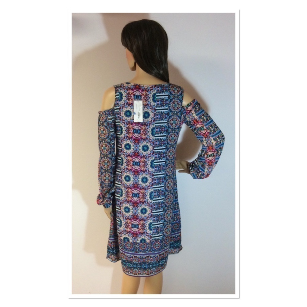 NICOLE BY NICOLE MILLER COLD SHOULDER DRESS - Picture 2 of 7